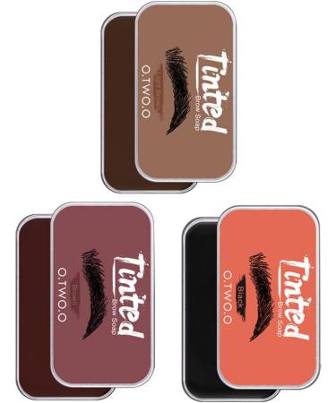 Eyebrow Soap Kit Long Lasting Eyebrow Shaping Wax with Brow Trimmer Brush Brown - Buy Online on GoSupps.com