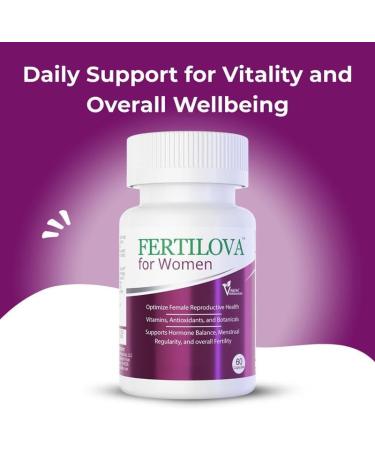 Vision Nutra Fertility Support Supplement for Women | for Hormonal Balance & May Support Menstrual Regularity | Fertilova 60 Vegan Capsules - 2 Month Supply - Buy Online on GoSupps.com