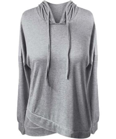 Creoqiji Women's Breasteeding Sweater - Casual Long-Sleeve Hoodie Light Gray Top Perfect for Nursing and Everyday Wear - Buy Online on GoSupps.com