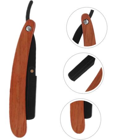 Magiclulu Manual Razor Holder Bracket - Professional Barber Tools for Clear Face & Beard - Red Sandalwood | 14.8x2.7x0.9cm - Buy Online on GoSupps.com