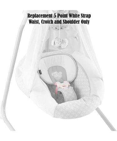 F-Price Replacement Part for Fisher-Price Cradle 'n Swing - 5 Point White Strap Set - Waist, Crotch, Shoulder - Compatible with Multiple Models - Buy Online on GoSupps.com
