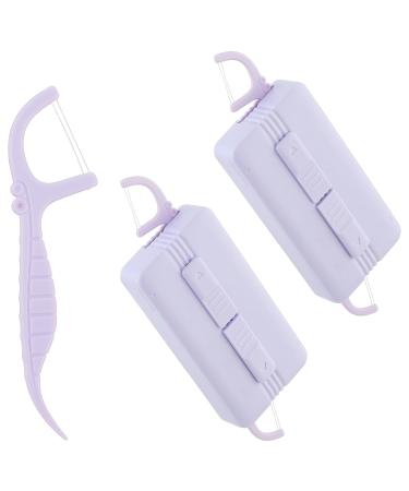 2 pieces of portable tooth pocket lila automatic dental floss organizer travel dental floss donor storage box refillable holder box with 10 dental floss picks for dinner date