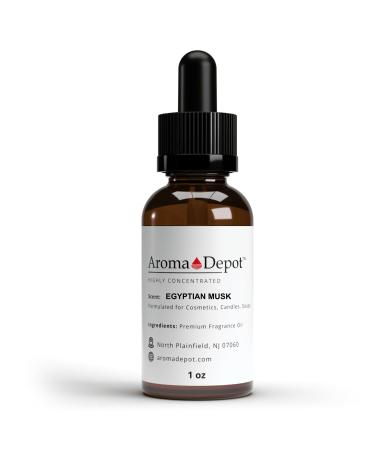Aroma Depot Egyptian Musk Fragrance Oil 30ml Premium Egyptian Musk Essential Oil with Dropper for Candle Making Soap Making Bath Bombs and More. Undiluted & Alcohol Free Scented Oil. (1 fl oz.)