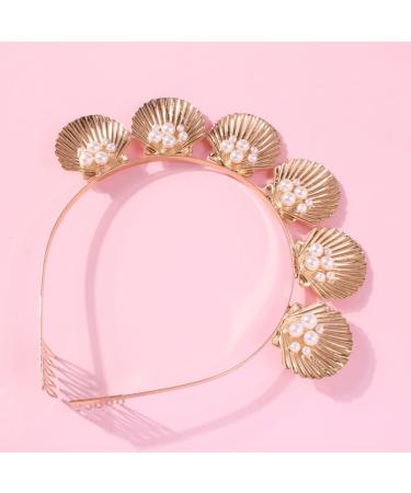 Stylish Minkissy Hair Accessories Set - Alloy Shell Hairband Sea Star Bobby Pins & Pearl Hair Clips - Buy Online on GoSupps.com