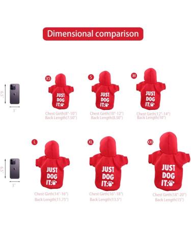 Paiaite Red Chihuahua Dog Hoodie | XS Winter Small Dog Sweatshirt | Leash Hole | Warm Pet Clothes for Puppy | Sweater Coat Clothing | JUST Dog IT - Buy Online on GoSupps.com