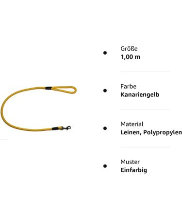 Rope Dog Leash with Hand Loop - 10mm 27 Colors & 7 Lengths - 1.00 m Canary Yellow - International Shipping - Buy Online on GoSupps.com