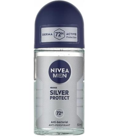 NIVEA NIVEA Men Roll-on Deodorant Active Protection 72h Silver Protect 50ml Pack of 6