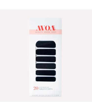 AVOA Beauty Nail Foil - Licorice Black Self-Adhesive Nail Wraps | Long-Lasting 20 Thin Design | International Shipping - Buy Online on GoSupps.com