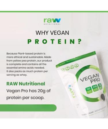 Raw Nutritional Vegan Pro Organic Plant Based Protein Powder | No Artificial Sweeteners | Non-GMO | Gluten-free | 20g Pea Protein Per Serving | 2LB (Chocolate) Chocolate 908.00 g (Pack of 1) - Buy Online on GoSupps.com