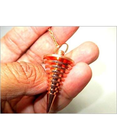 Jet Copper Metal Twisted Pendulum Cone Vortex - Crystal Therapy Healing Dowsing Tool with Free Booklet - Buy Online on GoSupps.com