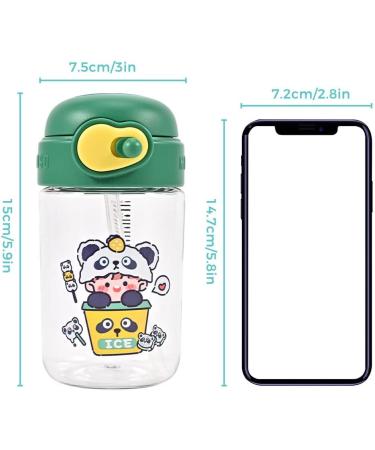 12oz Toddler Sippy Cup with Straw, Leak-Proof Soft Baby Learner Cup with Lid - Green Panda Design | Suitable for Infants 6 Months+ | Trainer Cup for Toddlers - Buy Online on GoSupps.com