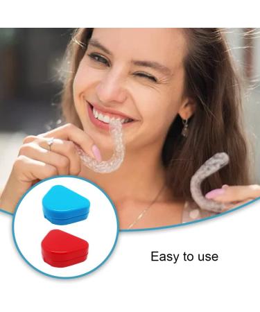 Buy Taoranju 2-Piece Orthodontic Retainer Cases - Ventilated Dental Storage Boxes in Red & Blue for Mouth Protection - Buy Online on GoSupps.com