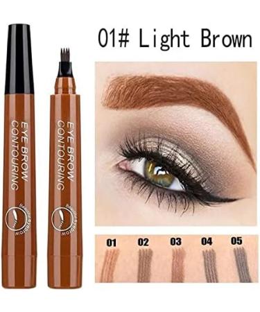  PiurUf Eyeliner Waterproof Four-Eye Eyeliner Pen with Claw Tip Natural Eyebrow Tint Fork Tip Pencil Eyebrow Tattoo Durable Easy to Use Cosmetics Eyeliner Black (Red Brown) - Buy Online on GoSupps.com