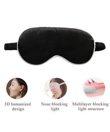 VINMEN Silk Sleep Mask with Double Layer Silk Filling - Black - Buy Online on GoSupps.com