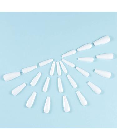 Handcess 24-Piece Long White Ballerina Press-On Nails | Shiny Stick-On False Nails for Women & Girls - International Shipping! - Buy Online on GoSupps.com
