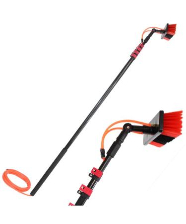 Water Fed Brush Solar Power Panel Cleaning and Cleaning Tool Retractable and Long Water Spray Cleaning Brush Photovoltaic Panel Operation and Maintenance Equipment 6m/20FT