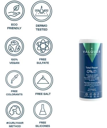 Valquer Total Repair Shampoo Particles for damaged hair. Concentrated formulation. Sulfate-free Silicone-free and Salt-free - 150 Gr - Buy Online on GoSupps.com