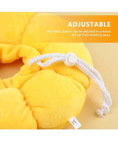 MHwan Soft Breathable Suede Cat Cone Collar | Recovery Cone for Cats | Non-Staining & Micro-Waterproof Cat Donut Collar | Anti-Licking Surgery Collar (S) Yellow - Buy Online on GoSupps.com