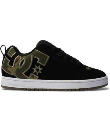 DC Shoes Men's Court Graffik Sneaker 44 EU - Black/Black/Green | International Shipping Available - Buy Online on GoSupps.com