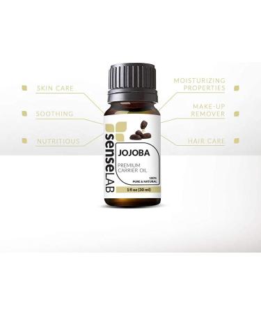 SenseLAB 100% Pure Jojoba Oil - Cold Pressed Carrier Oil for Skin, Hair, Nails - 30ml - Buy Online on GoSupps.com