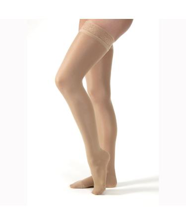 JOBST - 119803 UltraSheer Thigh High with Lace Silicone Top Band 15-20 mmHg Compression Stockings Closed Toe X-Large Midnight Navy