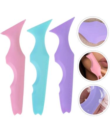 Didiseaon 3pcs Silicone Beauty Ruler Mascara Shield Guard Blue Eyeshadow Lipstick Silicone Eyebrow Aid Massage - Buy Online on GoSupps.com