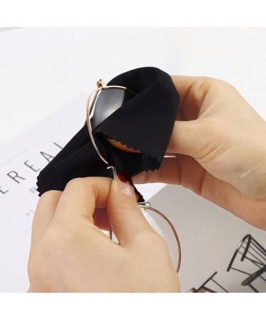 30 Pcs Microfiber Cleaning Cloths - Soft Eyeglass & Screen Wipes for Phones & Computers - Black Square Lens Cleaner - Buy Online on GoSupps.com