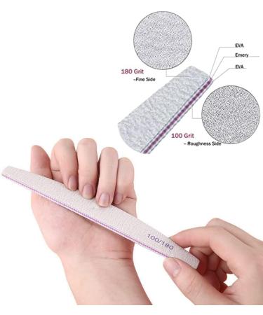 Lisoviom Professional Nail File Set 6 Pcs 100/180 Grit Nail File Emery Boards for Nail Files Professional Suitable for Gel Acrylic Nail File Nail Files for Natural Nail Technician Accessories - Buy Online on GoSupps.com