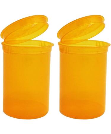 Multi-Use Airtight Pill Bottles with Hinged Lids | 30 Dram Plastic Organizer for Supplements Vitamins & Medicines | 12 Pack - Amber Translucent - Buy Online on GoSupps.com