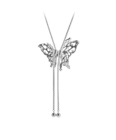 Oralgos Fashion Zircon Butterfly Choker Necklet Adjustable Long Quasten Elegant Corrigain Chain Sweet Cool Girls Wedding Party Metal