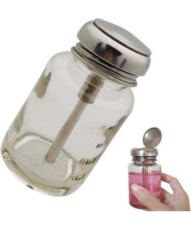 Push Glass Bottle Push Down Alcohol Dispenser for Nail Polish Makeup Remover 80ML press type alcohol bottle - Buy Online on GoSupps.com