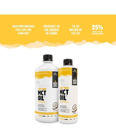 North Coast Naturals 100% Pure MCT Oil Isolated from non-GMO coconut oil 100% C:8 + C:10 - Keto Approved - 473ml - Buy Online on GoSupps.com