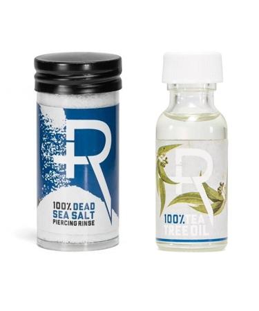 Recovery Aftercare Piercing Aftercare Sea Salt and Tea Tree Oil Combo - All Natural Soothing Saline Solution