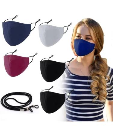 Buyitrozo Washable Cotton Cloth Adult Face Masks 3- Ply Plus Filters Lanyard - Buy Online on GoSupps.com