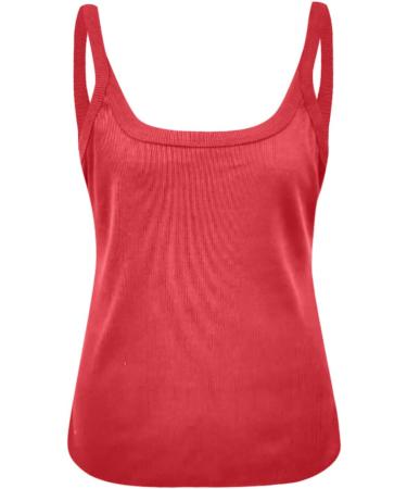 Women's Fashion 2024 Tank Tops Deep V Neck Loose Fit Basic Lace Trim Summer Casual Sleeveless T-Shirts Tanks 4453-eumxw-2-red XL - Buy Online on GoSupps.com