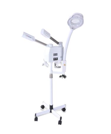 Face Steamer Facial 3 in 1 Professional Facial Steamer Face Steamer with Magnifying Lamp Double Tube Spray Facial Ozone Humidifier Steamer for Beauty Salon Spa