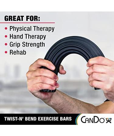 CanDo Twist-n-Bend Hand Exerciser - Finger Strengthener & Flexible Training Stick (Black) - 12 Strong - Buy Online on GoSupps.com