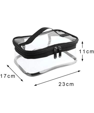 Kuou Clear Makeup Bag - Portable Waterproof PVC Cosmetic Organizer for Travel - Black - Buy Online on GoSupps.com