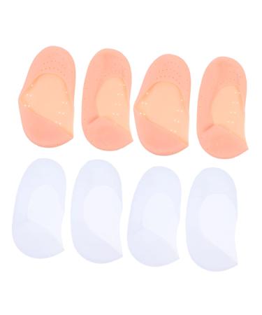 4 Pairs Silicone Feet Socks for Cracked Heels Elastic Moisturizing Socks Cracked Heel Repair Socks Silicone Gel Plantar Socks Anti-Crack Socks Gel Care Socks Boat Socks L 19.5X9.5X1.5CM
