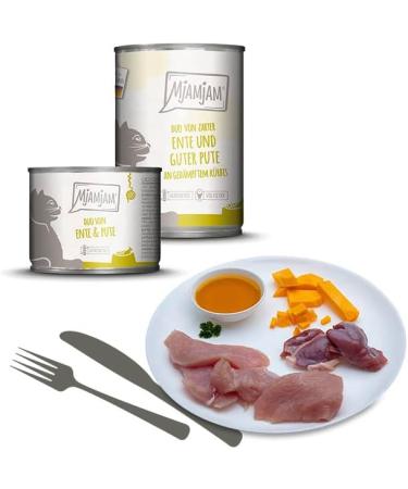 Mjamjam Premium Grain-Free Wet Cat Food - Duck & Turkey Duo in Pumpkin 6-Pack (6 x 400g) - Extra Meat Delight - Buy Online on GoSupps.com