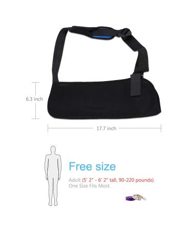 Buy Black Universal Arm Sling for Shoulder Injury | Adjustable Padded Shoulder Immobilizer for Rotator Cuff & Wrist Surgery | Unisex Design - Buy Online on GoSupps.com