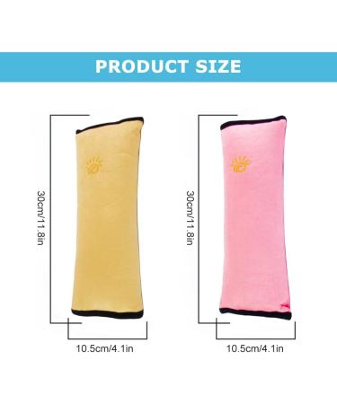 MHwan Seat Belt Pads 2 PCS Child Adult Head and Neck Support Seatbelt Strap Cover | Super Soft Cotton Seat Belt Pads for Kids & Adults | Pink & Yellow Seat Belt Covers - Buy Online on GoSupps.com