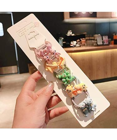 KDDOM 10 Pcs Cute Cartoon Animal Hair Ties for Girls - Bee, Bear, Rabbit, Frog, Dinosaur (Colorful) - Buy Online on GoSupps.com