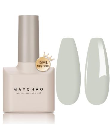 MAYCHAO 15ML Gel Nail Polish Grey-Green Gel Nail Polish Soak Off UV LED Gel Polish Nail Art Starter Manicure Salon DIY at Home 0.5 OZ