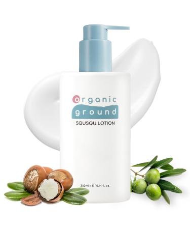 SQUSQU Lotion 10.14 fl oz. / Squalane Ceramide from Shea Butter Face and Body Moisturizing Lotion/GMO Chemical preservative Silicon Petroleum-based chemical Fragrance FREE