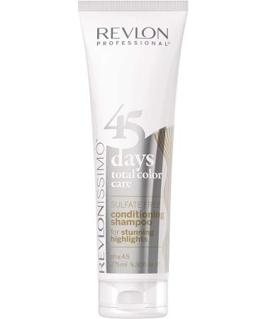 REVLON PROFESSIONAL REVLONISSIMO 45 Days Total Color Care Conditioning Shampoo StUNNING HIGHLIGHTS 275 ml color protecting shampoo for light blonde highlights & white hair nourishing shampoo intensive color 275 ml 1er Pack