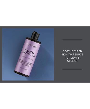 Lavender Massage Oil 16 Fl. oz - 100% Natural Sensual Body Oil for Muscle Relaxation - Deep Tissue Therapy by New York Biology - Buy Online on GoSupps.com