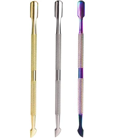 Double Side Rust-Proof Nail Pusher Stainless Steel Anti-Slip Solid Nail Tool Exfoliating Accessories Super nice elegant Nails Tool-Golden - Buy Online on GoSupps.com
