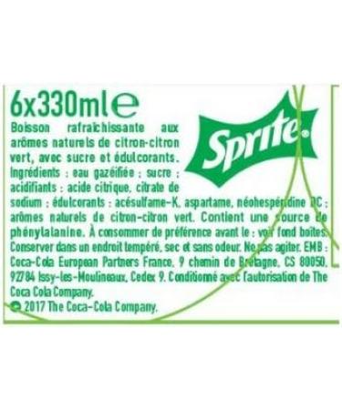 Sprite Lemon-Lime 6x33cl cans - Buy Online on GoSupps.com