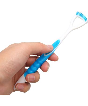 Ergonomic Tongue Scraper for Bad Breath Relief - Blue Tongue Brush & Mouthpiece Cleaner for Men & Women - Buy Online on GoSupps.com